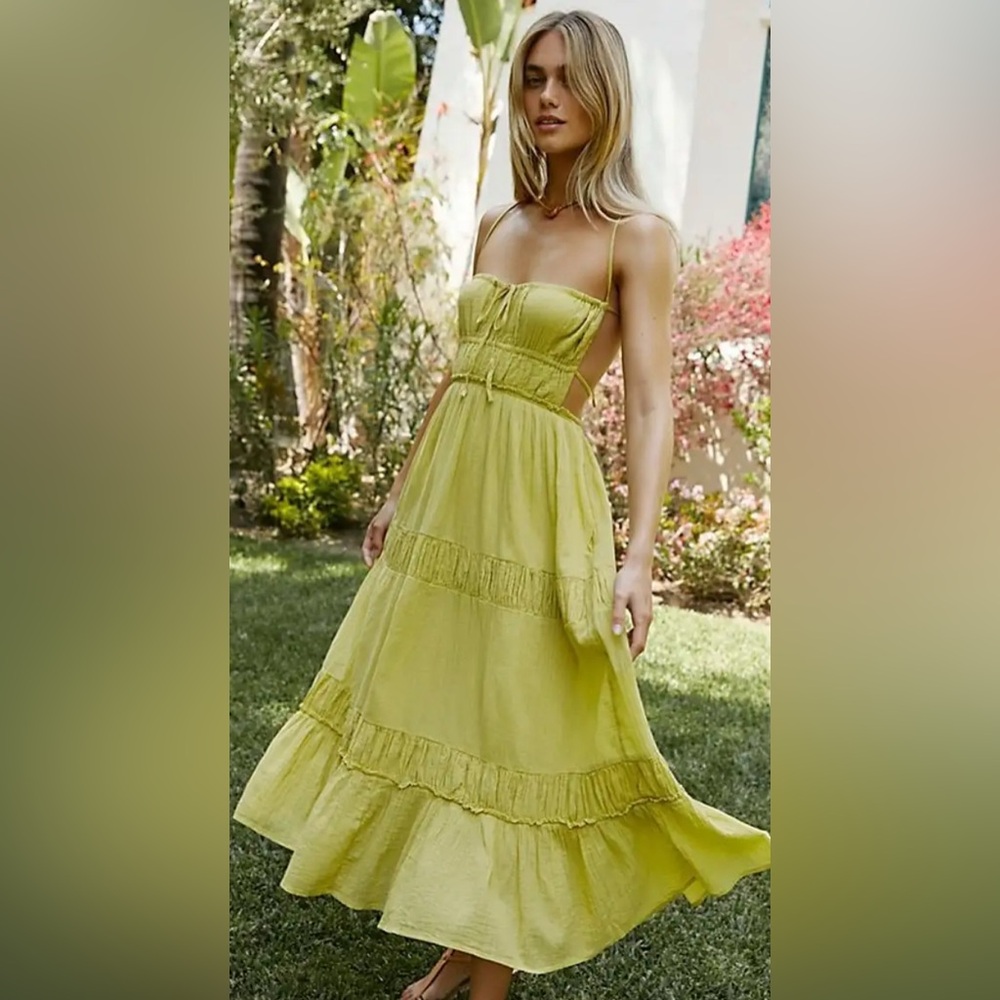 Free People Green Taking sides Maxi